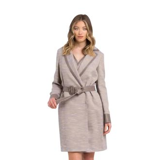 Trussardi Katoenen mix jas - Dames - Mantels - Beige - Maat: XS Katoen