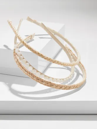 Talbots Coastal Skinny Headband - Set of 3 - Ivory - 001 Talbots