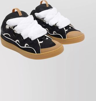 Lanvin suede leather low-top sneakers