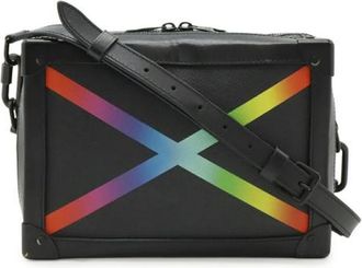 Louis Vuitton Pre-owned Taiga Rainbow Soft Trunk Shoulder Bag - Dames - Vintage Schoudertas - Zwart - ONE Size - Leer - Vintage