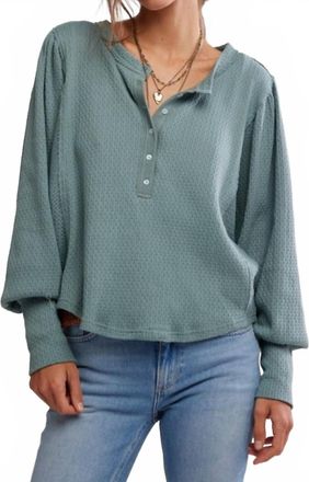 Free People Quinn Knit Top In Jade Ash