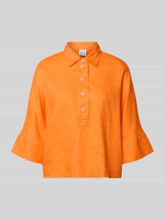 Emily van den Bergh Regular Fit Leinenbluse mit 3/4-Arm in Orange, Gr&ouml;&szlig;e 36