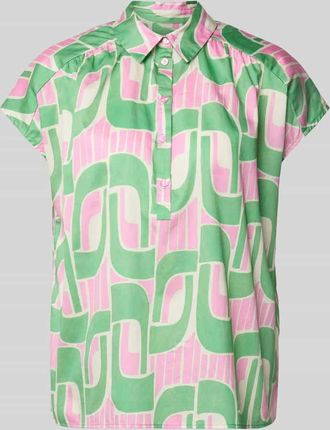 Milano Milano Italy Regular Fit Bluse im Allover-Look in Gruen, Gr&ouml;&szlig;e 36