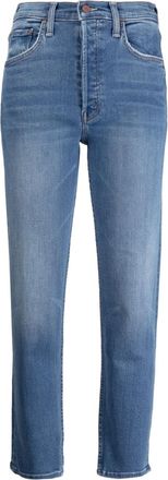 Mother front-fastening cropped jeans - women - Modal/Polyester/Cotton/Elastane - 26 - Blue