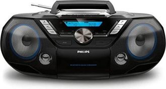 Philips AZB798T/12 Lettore cd portatile, radio cd (dab+/fm, Bluetooth, MP3-CD, usb, cassetta, digitale, 12 w, sistema all-in-one) Nero - Philips