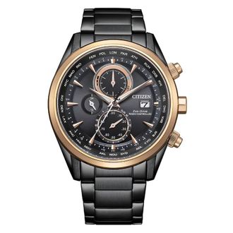 Citizen Radio-Controlled World Time Chronograph Black Dial Mens Watch AT8268-83E