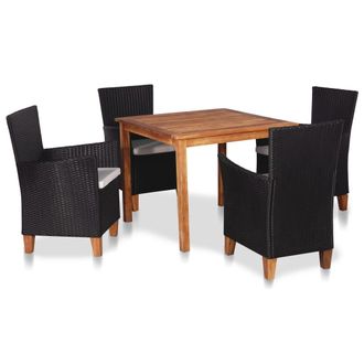 vidaXL Vidaxl - Set Da Pranzo Da Giardino 5 Pz In Polyrattan Nero E Marrone