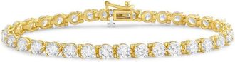 Diana M. Jewels 14kt yellow gold 15cts round lab grown diamond 3-prong tennis bracelet