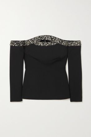 SAFiYAA Top Cut-out A Spalle Scoperte In Crêpe Con Decorazioni Roisin - Nero