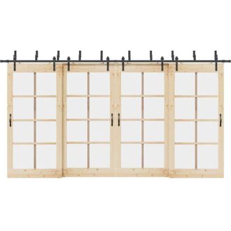 vidaXL Kit De Herrajes Para Puertas Correderas Acero Negro 427 Cm