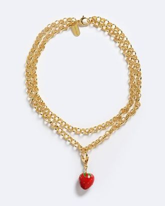 Emma Pills Juicy Af Necklace in Red at Nordstrom, Size 24