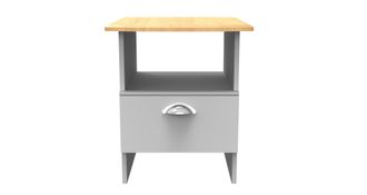 Welcome Furniture Westminster Ready Assembled Bottom Drawer Lamp Table in Grey Matt & Riviera Oak - Welcome Furniture | TJ Hughes