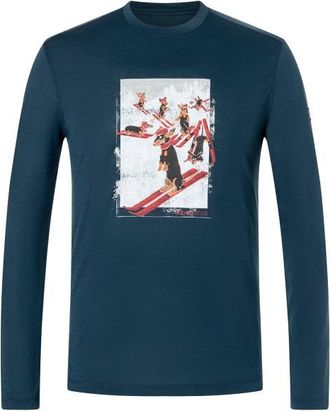 super.natural Dachshund Party L/S Longsleeve für Herren | blau