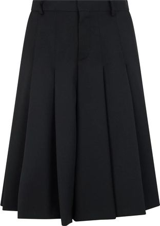 Moschino Pliss&eacute; Bermuda Shorts - Heren - Midirokken - Zwart - 2XL - Wol - Rokken