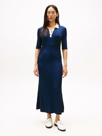Tommy Hilfiger Rib-Knit Polo Maxi Dress