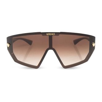 Versace Sunglasses, male, Brown, Size: 47 MM Shield Sunglasses