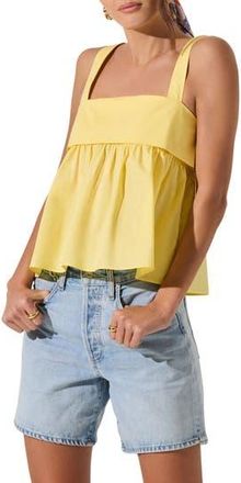ASTR the Label Cotton Babydoll Tank in Lemon Yellow at Nordstrom Rack, Size X-Large