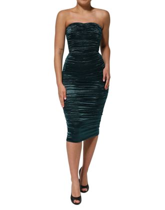 Dolce & Gabbana Velvet Rimpel Bodycon Jurk