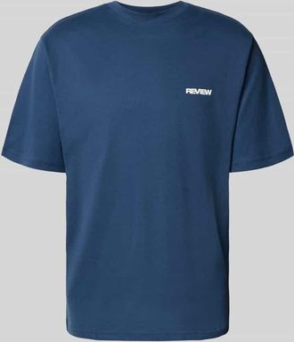 Review T-Shirt mit Logo und Rundhalsausschnitt in Dunkelblau, Gr&ouml;&szlig;e XS