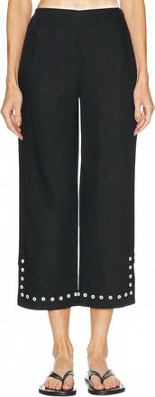 Staud Pre-Loved Womens Piha Linen Pant In Black