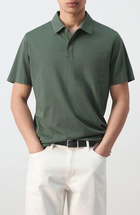 Mango Solid Cotton Piqu&eacute; Polo in Green at Nordstrom, Size Xx-Large
