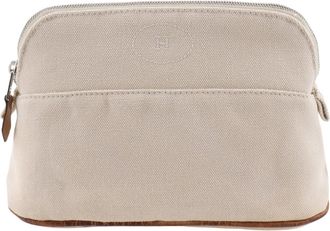 Herm&egrave;s Beige Canvas Pouch (Pre-Owned)