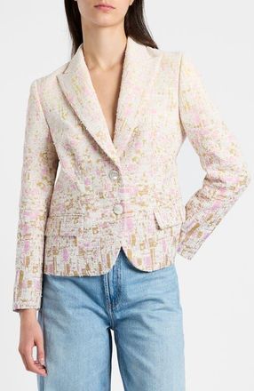 Santorelli Jodie Jacket in Ombr&eacute; Jacquard in Pearl at Nordstrom, Size 12