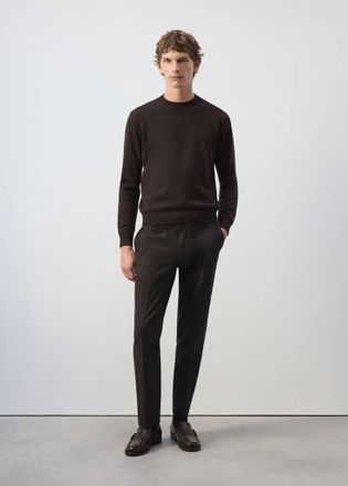 Mango Pantaloni slim-fit quadri cioccolato - Uomo - 44 - MANGO MAN