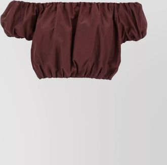 Andamane elasticated hem off-the-shoulder puff sleeves top