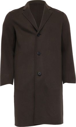 Theory Single-Breasted Coat in Brown Wool