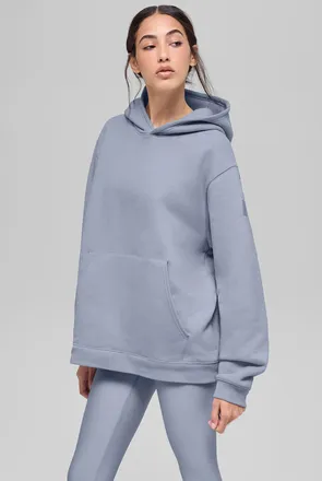 Alo | Renown Heavy Weight Hoodie in Winter Frost Blue, Size: Small