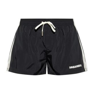 Dsquared2 Beachwear, male, Black, Size: XL Swim shorts with logo