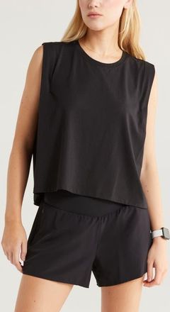 Zella New Take Boxy Tank Top in Black at Nordstrom, Size X-Large