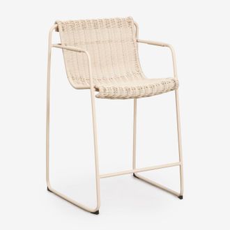 Sklum Pack Di 4 Sgabelli Alti Impilabili Con Braccioli In Rattan Sintetico E Acciaio Revia Sklum