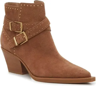 Dolce Vita Womens Dolce Vita Roland Boots Pecan Tan Pointed Toe Western Bootie ZAP2020