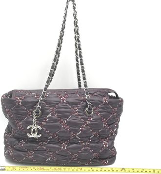 Chanel Paris-Byzance Chain Shoulder Bag Purple Womens Nylon (Pre-Owned)