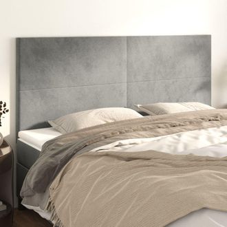 vidaXL Vidaxl - Cabeceros 4 Unidades De Terciopelo Gris Claro 100x5x78/88 Cm