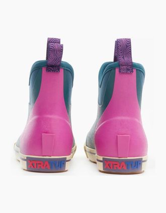 Xtratuf Womens Xtratuf Ankle Deck Camp Boot Rubber Womens Teal Wellington Boots - Blue - Size: 7
