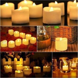 OEM (24 Unidades En La Caja) Velas Led Con Luz De Llama Parpadeante, L&aacute;mparas De Vela Intermitentes, L&aacute;mparas De Vela Parpadeantes, Velas El&eacute;ctricas, Vela
