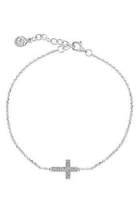 Effy Sterling Silver Pav&eacute; Diamond Cross Bracelet - 0.09ct. at Nordstrom Rack