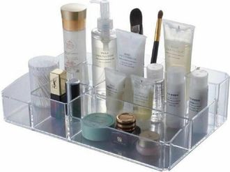 Trade Shop Trade Shop - Organizer Portatrucchi Cosmetici 10 Scomparti In Abs Trasparente 34x22x9cm 59065