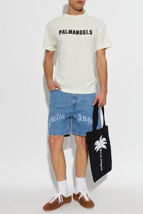 Palm Angels Palm Angels Logo T-shirt, Mens, Cream