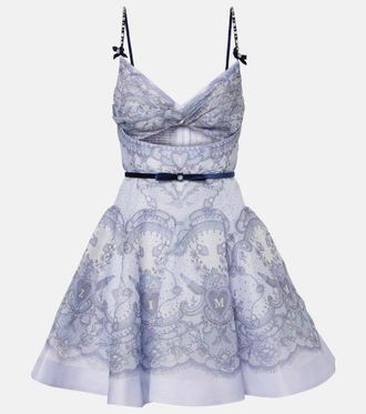 Zimmermann Crush Twist Front bow-detail lace minidress