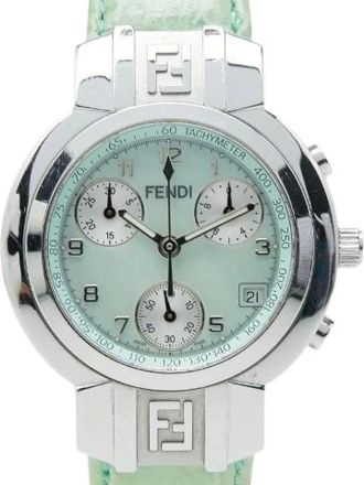 Fendi Pre-owned Watches, female, Green, Size: ONE SIZE Pre-owned Orologi Chronograph Stainless Steel Quartz