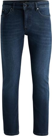 BOSS Slim-fit jeans in blue knitted stretch denim