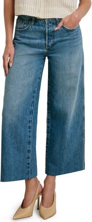 Favorite Daughter The Masha Raw Hem Super High Waist Crop Wide Leg Jeans in Cortez at Nordstrom, Size 30