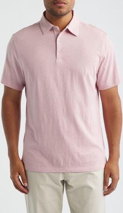 Robert Barakett Brightwood Slub Cotton Polo in Dawn Pink at Nordstrom, Size Xx-Large