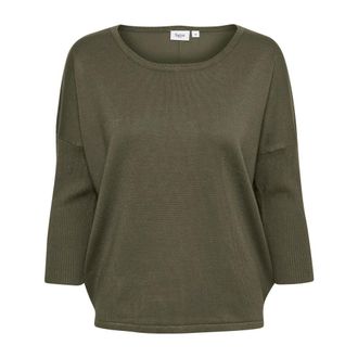 Saint Tropez Maglione collo a V verde m&eacute;lange - - Knitwear - Donna - Verde - M
