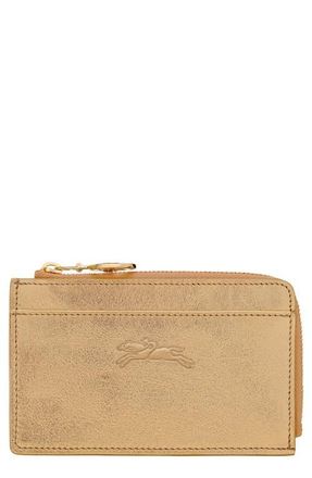 Longchamp Le Pliage Xtra Gold Leather Card Case at Nordstrom
