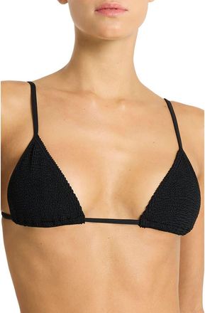 Bond-Eye Luana Triangle Bikini Top in Black Recycled at Nordstrom